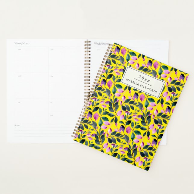 Eleganter floraler Name Watercolor 2025 Planer (Anzeige)