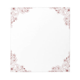 Eleganter floraler Notepad - 5,5 Zoll x 6 Zoll Notizblock