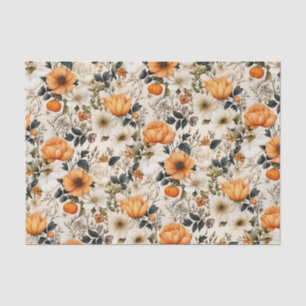 Eleganter floraler Pumpkin Fall Seidenpapier