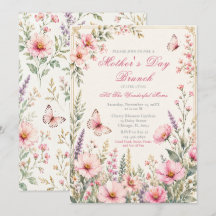 Eleganter floraler Schmetterling-Mutter-Brunch