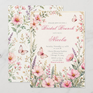 Eleganter Floraler Schmetterlingsbrunch Einladung