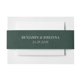 Eleganter Forest Green Wedding Custom Einladungsbanderole