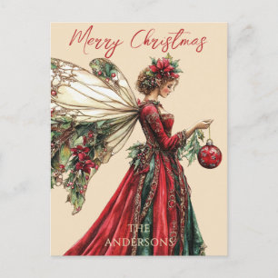 Eleganter Forestcore-Weihnachts-Fee-Feiertag  Feiertagspostkarte