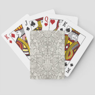 eleganter formaler weißer Damast-Spitzen-Brokat Spielkarten