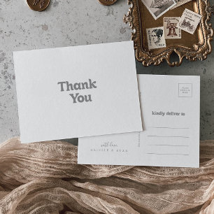 Eleganter Formeller Minimaler Dankeschön Postkarte