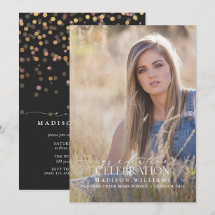 Eleganter Foto Abschluss Einladung