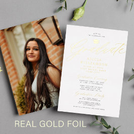 Eleganter Foto-Abschluss mit Goldfolie Folieneinladung