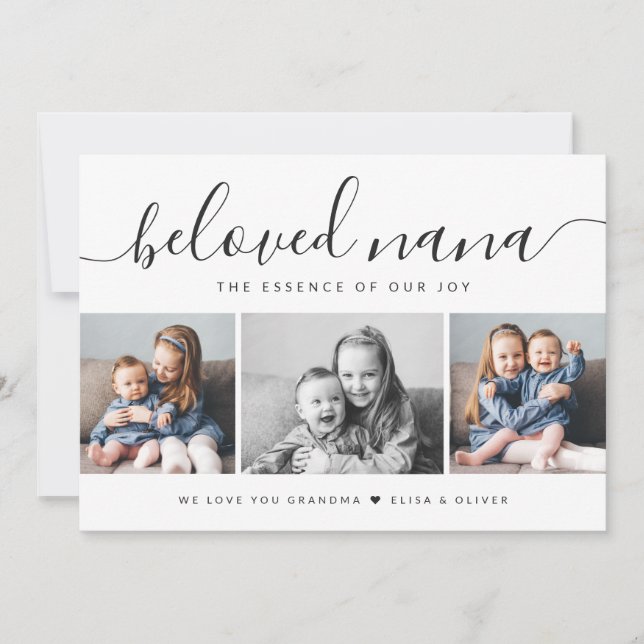 Eleganter Foto Collage Beloved Nana Mütter Day Karte (Vorderseite)