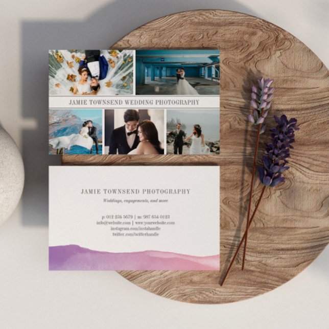 Eleganter Foto Collage Professional Fotograf Visitenkarte (Von Creator hochgeladen)