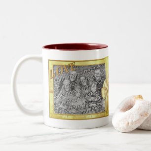 Eleganter Foto für Liebe und Bow-Design Zweifarbige Tasse