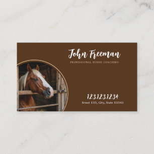 Eleganter Foto-Stall aus Brown & White Horse Visitenkarte