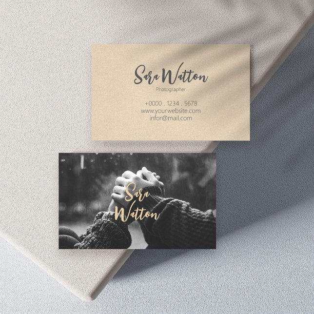 Eleganter Fotograf Einfaches braunes Muster Visitenkarte (Von Creator hochgeladen)