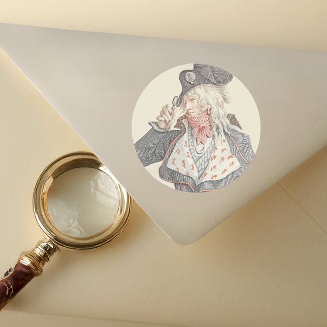 Eleganter Franzose aus dem 18. Jahrhundert mit Mon Runder Aufkleber (Von Creator hochgeladen)