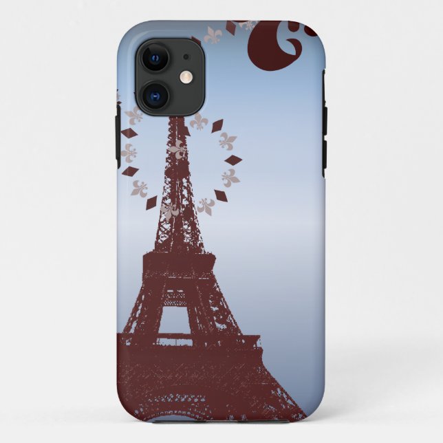 eleganter, französischer Pariseiffturm Case-Mate iPhone Hülle (Rückseite)