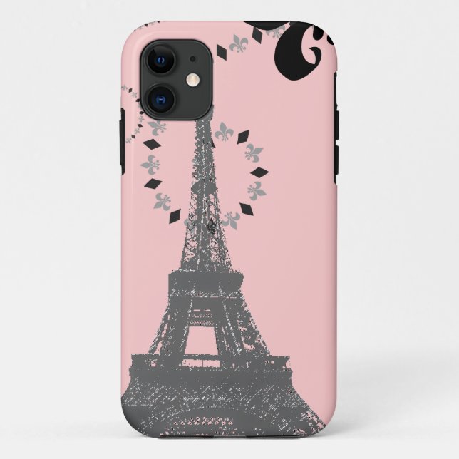 eleganter, französischer Pariseiffturm Case-Mate iPhone Hülle (Rückseite)