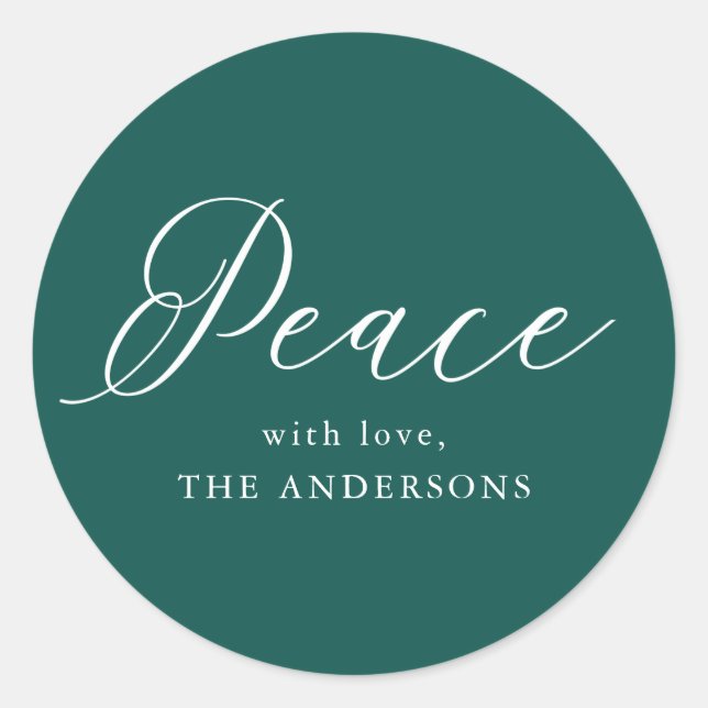 Eleganter Frieden | Grüner Urlaub in Spruce Runder Aufkleber (Vorderseite)