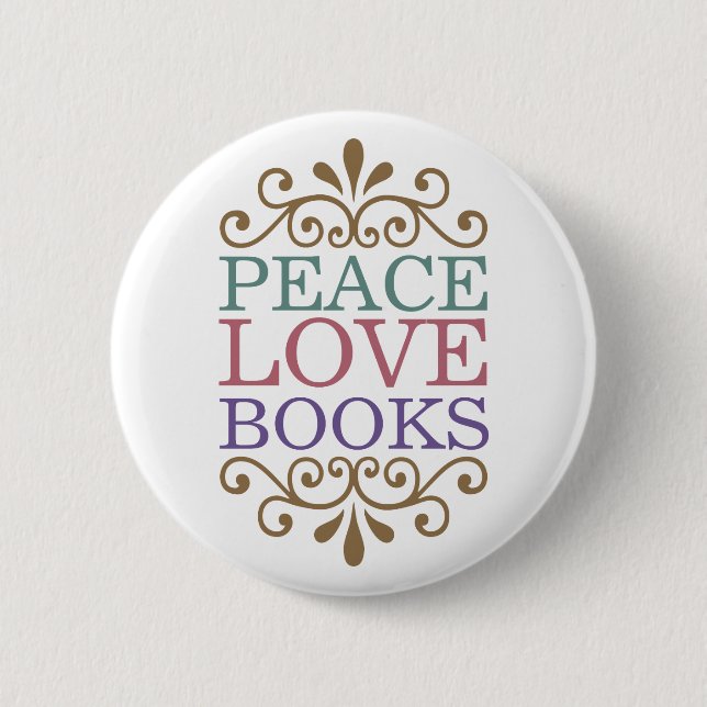 Eleganter Frieden, Liebe, bucht Knopf (Licht) Button (Vorderseite)