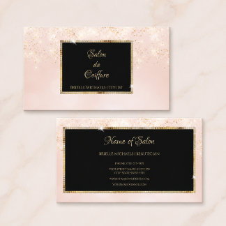 Eleganter Friseur Blush Gold Visitenkarte