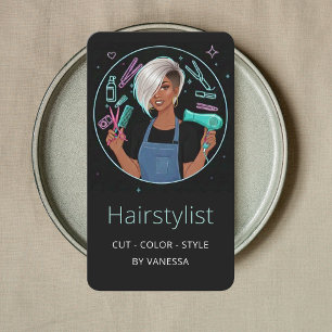 Eleganter Friseur Colorist Hairstylist Modern Visitenkarte