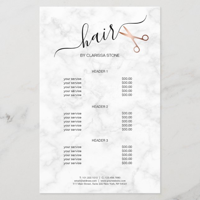 Eleganter Friseursalon der modernen Rose Flyer (Vorne)