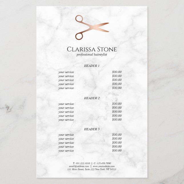 Eleganter Friseursalon der modernen Rose Flyer (Vorne)