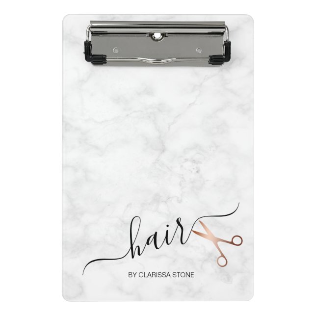 Eleganter Friseursalon der modernen Rose Mini Klemmbrett (Vorderseite)