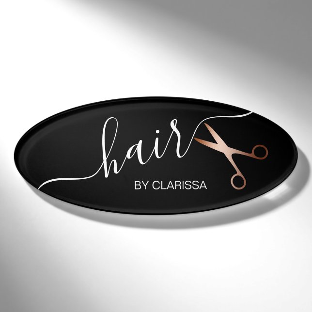 Eleganter Friseursalon der modernen Rose Namenschild (Vorderseite)
