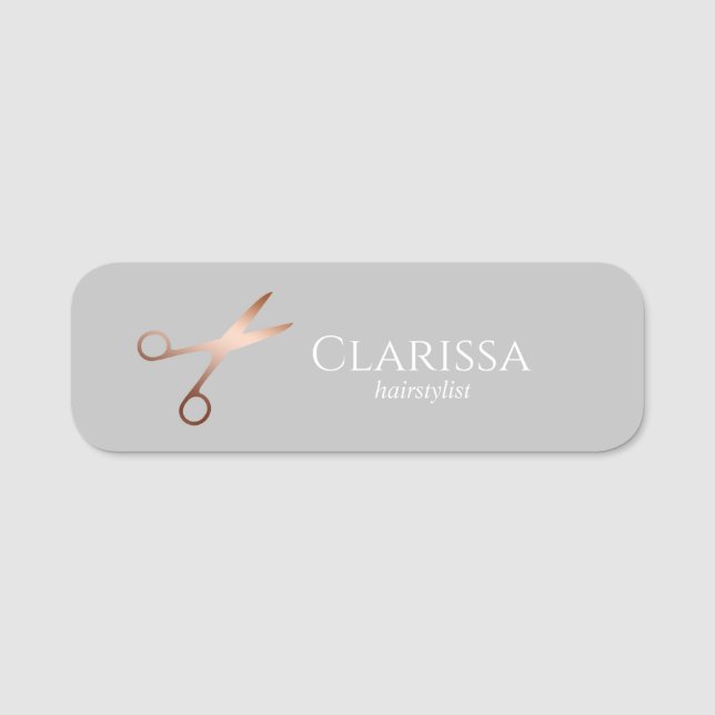 Eleganter Friseursalon der modernen Rose Namensschild (Vorderseite)