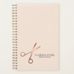 Eleganter Friseursalon der modernen Rose Planer<br><div class="desc">Modernes und elegantes Design für Friseursalons mit Imitaten Rose Goldschere,  elegantem Kalligraphie-Schriftart und Rosa Hintergrund.</div>