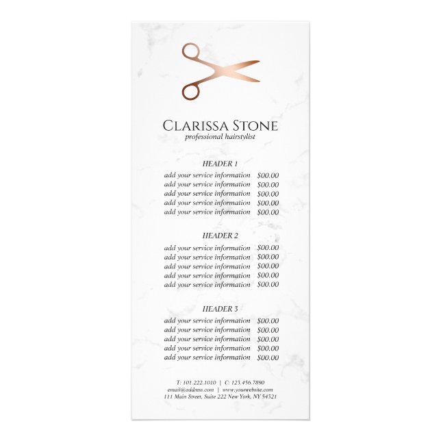 Eleganter Friseursalon der modernen Rose Werbekarte (Vorne)