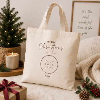 Eleganter Frohe Weihnachten Custom Logo Firmen-Tot Tragetasche