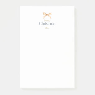 Eleganter „Frohe Weihnachten“ Goldener Bogen Feier Post-it Klebezettel