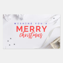Eleganter Frohe Weihnachten Gruß Aufkleber