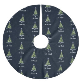 Eleganter frohe Weihnachtsbaumen Navy Blue Holiday Polyester Weihnachtsbaumdecke