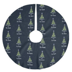 Eleganter frohe Weihnachtsbaumen Navy Blue Holiday Polyester Weihnachtsbaumdecke