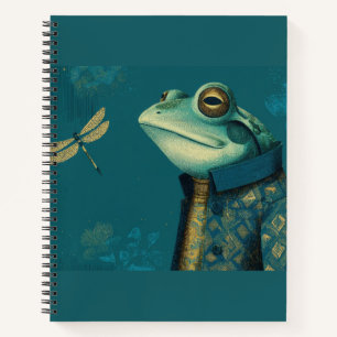 Eleganter Frosch & Libelle - Surrealistisches Vint Notizbuch