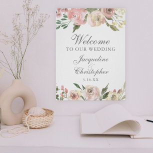 Eleganter Frühling Floral Willkommen bei unserer Poster