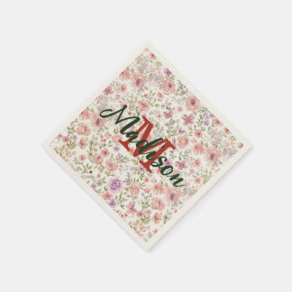 Eleganter Frühlingsblumen-Wildblumenstrauß Schmett Serviette