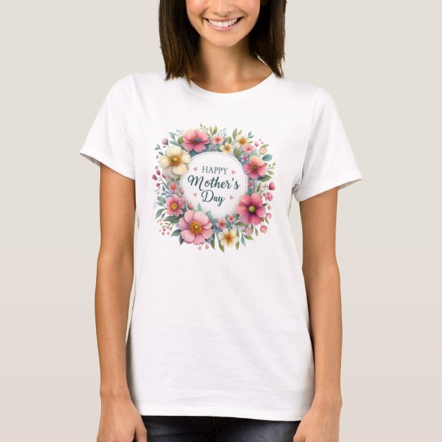 Eleganter Frühlingstag Blumenstrauß T-Shirt (Vorderseite)