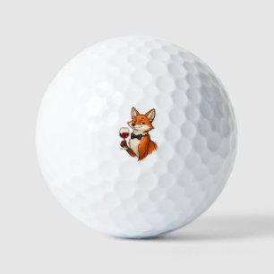 Eleganter Fuchs mit Weinglas Golfball