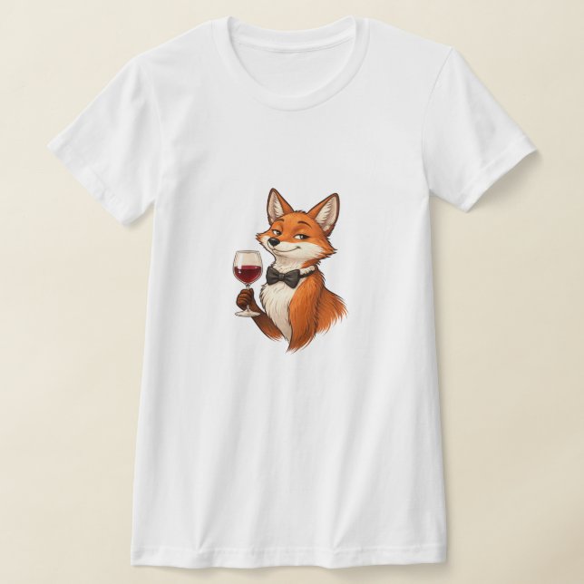 Eleganter Fuchs mit Weinglas  T-Shirt (Ablage )