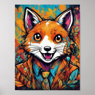 Eleganter Fuchs – Whimsische Tierkunst  Poster