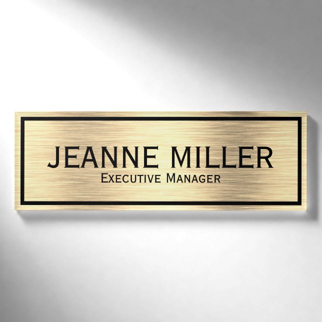 Eleganter Führungskraft-Manager Namenschild (Vorderseite)