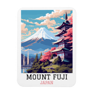 Eleganter Fuji Japan Reise Kunst Magnet