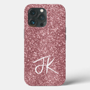 Eleganter Full Pink Glitzer Custom mit Monogramm Case-Mate iPhone Hülle
