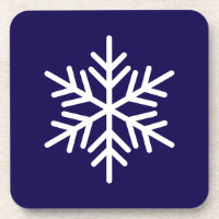 Eleganter Fun White Nordic Snowflake auf Navy Blue