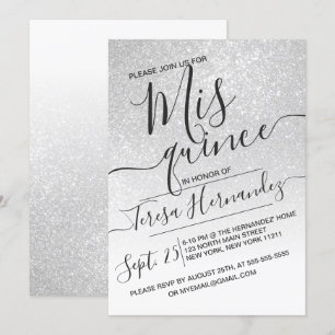 Eleganter Funkelnd Glitzer Ombre Quinceañera Einladung