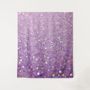 Eleganter Funkelnd Lilac Lila Glitzer Wandteppich