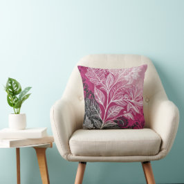 Eleganter Fuschia-Effekt, weiß, grau und schwarz Kissen