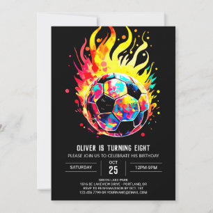 Eleganter Fußball-Kinder zum Geburtstag Einladung